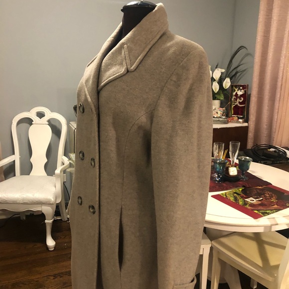 Designer Secret Garden Pea Coat, Sz 8, Gray, Cashmere Blend, Lined Double-Breast - Picture 11 of 12